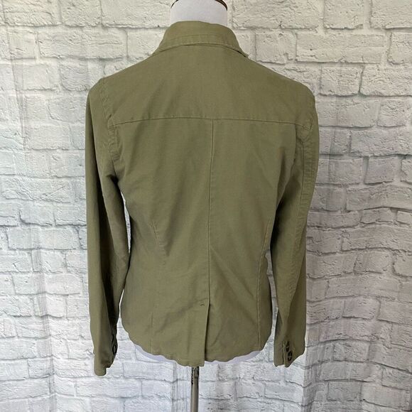 Old Navy women L 2 button fully lined canvas jacket green - Picture 8 of 12